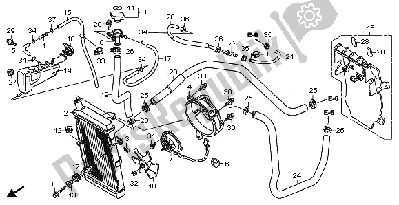 Tutte le parti per il Termosifone del Honda FJS 400A 2010