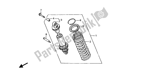 All parts for the Rear Cushion of the Honda ST 1100 1994