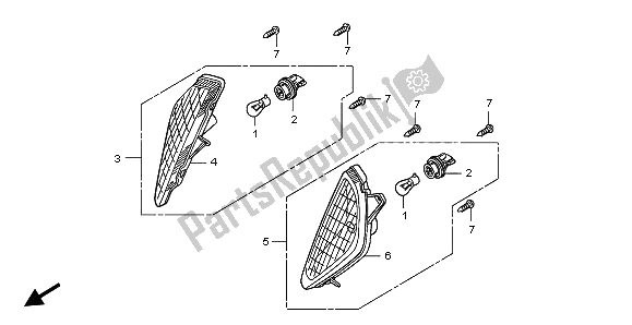 Toutes les pièces pour le Clignotant du Honda FJS 600A 2006