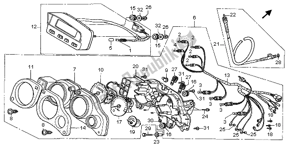 All parts for the Meter (eu) of the Honda XRV 750 Africa Twin 1995