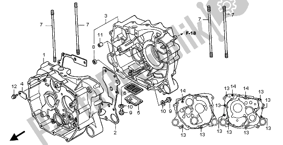 All parts for the Crankcase of the Honda TRX 250 EX Sportrax 2002