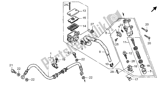 Tutte le parti per il Pompa Freno Posteriore del Honda CB 1000F 1996