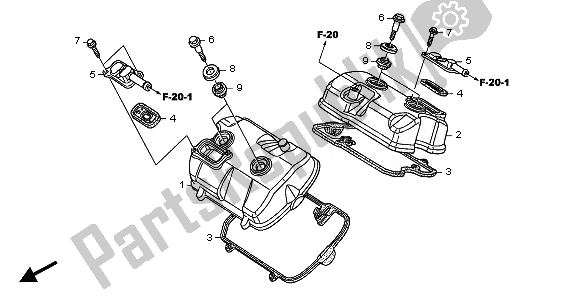 Tutte le parti per il Coperchio Della Testata del Honda NT 700V 2010