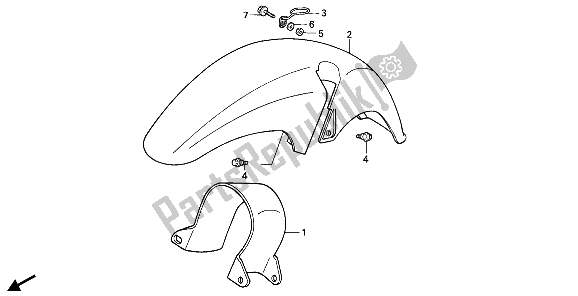 Todas las partes para Guardabarros Delantero de Honda XL 600V Transalp 1990