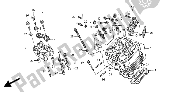 All parts for the Front Cylinder Head of the Honda NT 650V 2000