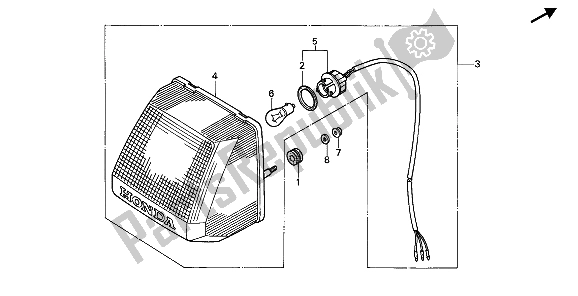 Todas as partes de Luz Traseira do Honda XBR 500S 1988