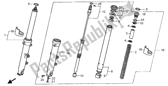 Todas las partes para Tenedor Frontal de Honda CBR 600F 1997