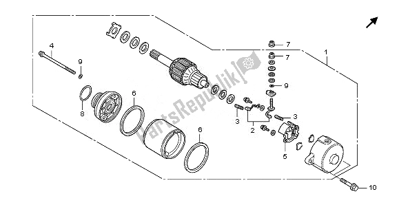 All parts for the Starting Motor of the Honda ANF 125 2010