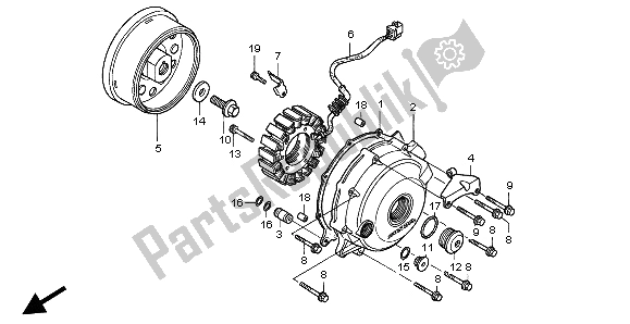 Alle onderdelen voor de Generator van de Honda XL 1000 VA 2004