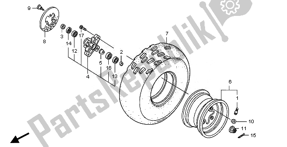 All parts for the Front Wheel of the Honda TRX 400 EX Sportrax 2008