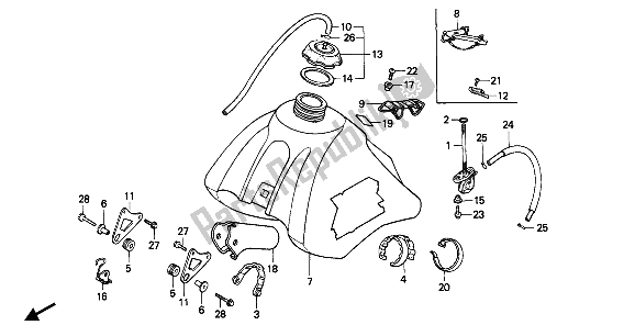 All parts for the Fuel Tank of the Honda XR 600R 1987