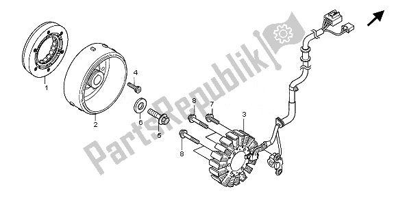 All parts for the Generator of the Honda SH 300 2011