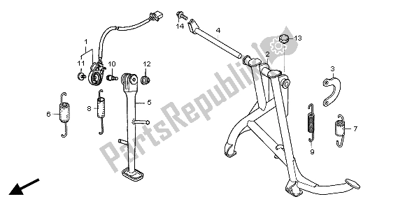 All parts for the Stand of the Honda CBF 600 SA 2004