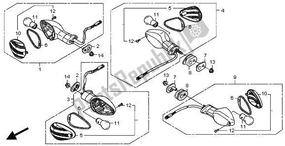 All parts for the Winker of the Honda CBR 600 RA 2011