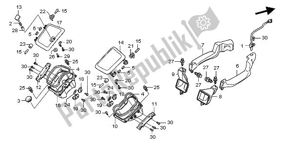 All parts for the Air Duct of the Honda GL 1800 2009