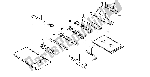 Alle onderdelen voor de Hulpmiddelen van de Honda CBR 250R 2011
