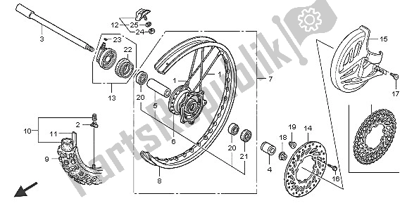 Wszystkie części do Przednie Ko? O Honda CRF 450X 2005