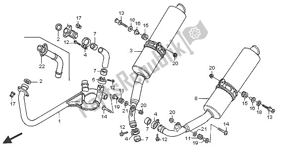 Todas las partes para Silenciador De Escape de Honda VTR 1000 SP 2005