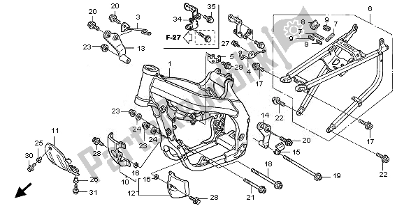 Tutte le parti per il Corpo Del Telaio del Honda CRF 450X 2011