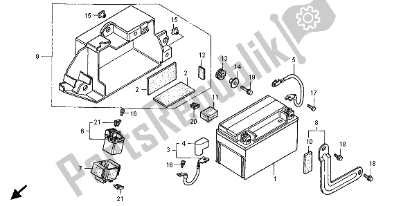 All parts for the Battery of the Honda XLR 125R 1998