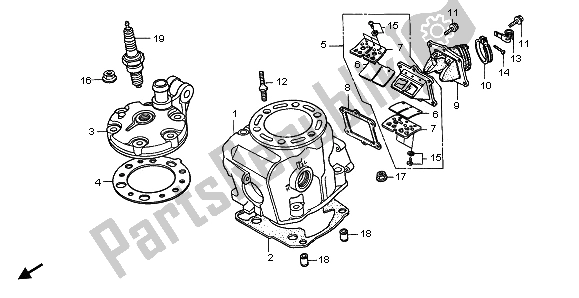 Todas las partes para Cabeza De Cilindro de Honda CR 250R 1997