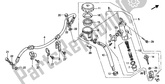 Todas as partes de Cilindro Mestre Do Freio Traseiro do Honda CBR 1000F 1993