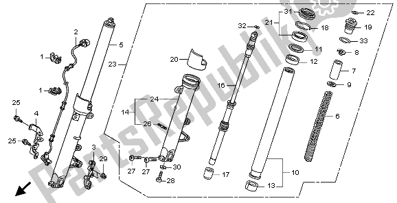 Wszystkie części do Przedni Widelec Honda CB 1300 SA 2009