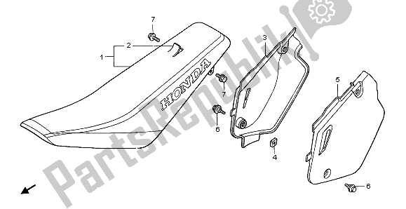 Tutte le parti per il Sedile E Copertura Laterale del Honda CR 80R SW 2000