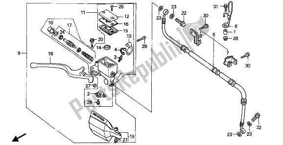 Todas las partes para Fr. Cilindro Maestro Del Freno de Honda XL 600V Transalp 1992