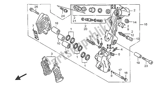 Tutte le parti per il L. Pinza Freno Anteriore del Honda VFR 800A 2005