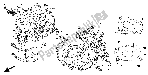 All parts for the Crankcase of the Honda XR 600R 1997