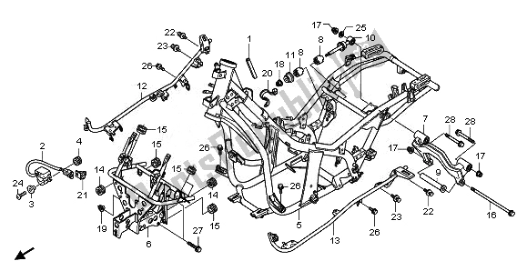 All parts for the Frame Body of the Honda NSS 250S 2008