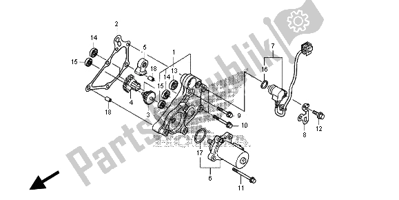 All parts for the Reduction Gear of the Honda NC 700D 2012