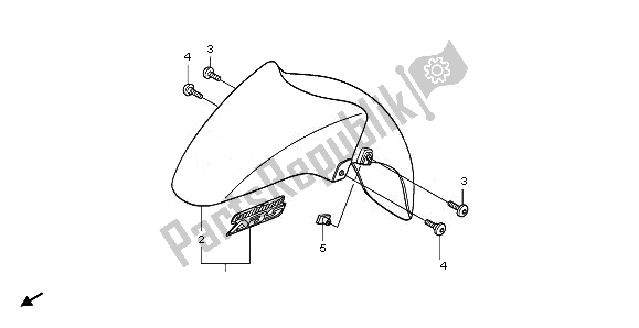 All parts for the Front Fender of the Honda NSS 250S 2008