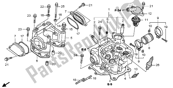 Alle onderdelen voor de Cilinderkop van de Honda TRX 500 FA Foretrax Foreman 2007