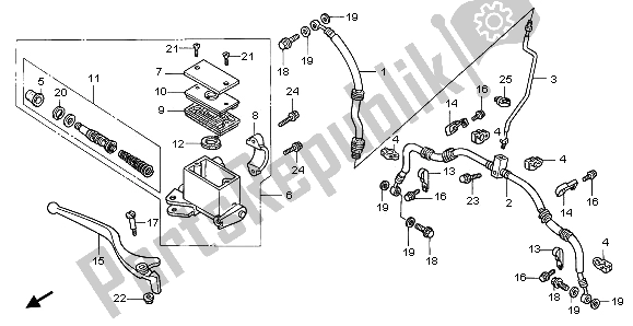 Todas las partes para Fr. Cilindro Maestro Del Freno de Honda TRX 350 FE Rancher 4X4 ES 2001