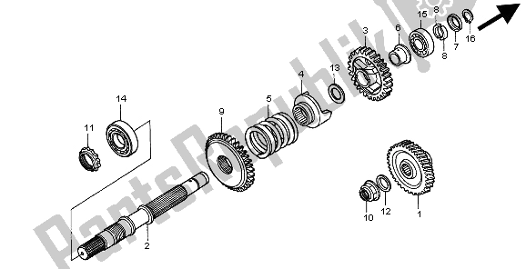 All parts for the Final Shaft of the Honda GL 1500C 1998