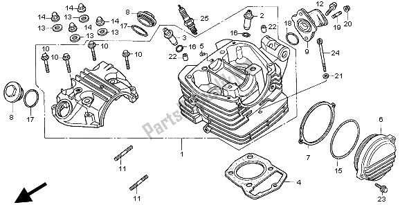 Tutte le parti per il Testata del Honda CLR 125 1998