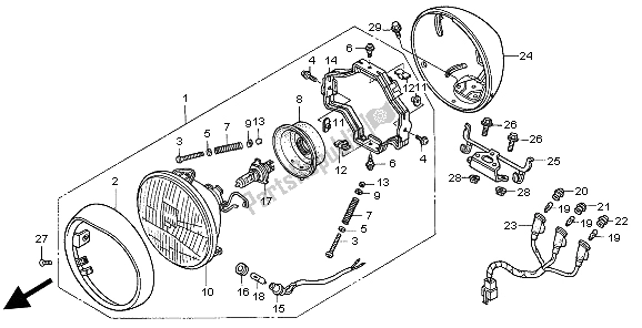 Toutes les pièces pour le Phare (eu) du Honda GL 1500C 1998