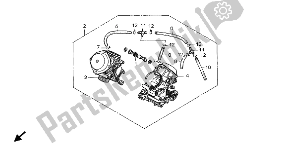 Alle onderdelen voor de Carburateur (assy.) van de Honda XL 600V Transalp 1999