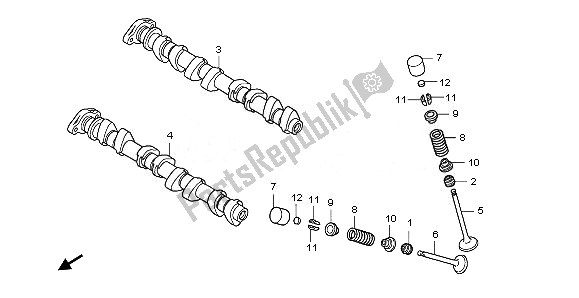 All parts for the Camshaft & Valve of the Honda CBF 1000 FSA 2010