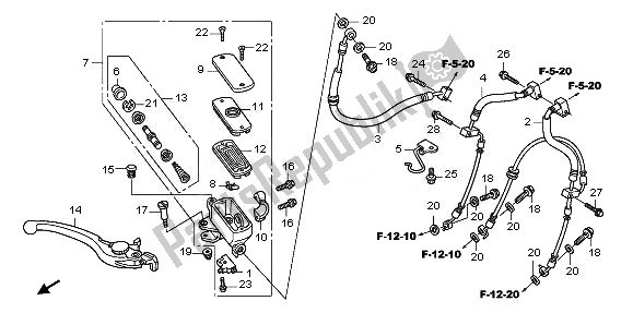 All parts for the Fr. Brake Master Cylinder of the Honda CBF 1000 FA 2011