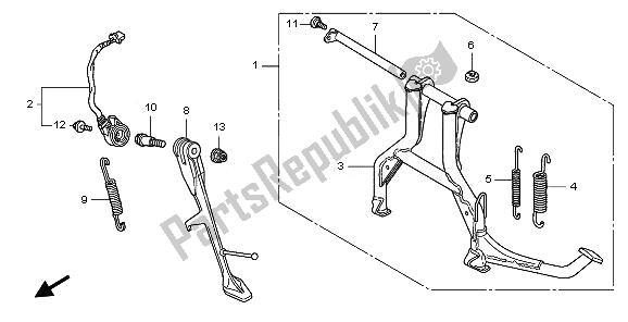 Alle onderdelen voor de Staan van de Honda CB 1300A 2008
