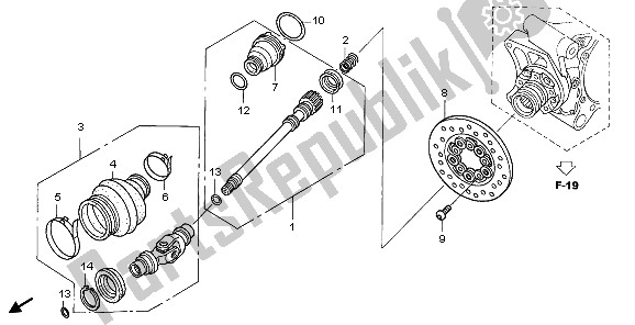 Tutte le parti per il Albero Dell'elica del Honda TRX 650 FA Fourtrax Rincon 2003