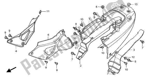 Tutte le parti per il Coprisella E Rivestimento Laterale del Honda XL 1000V 2001