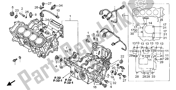 Alle onderdelen voor de Carter van de Honda CBR 1100 XX 1997