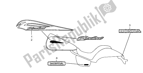 Alle onderdelen voor de Mark van de Honda VT 750C2S 2010