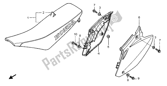 Todas las partes para Asiento Y Cubierta Lateral de Honda CRF 450R 2002