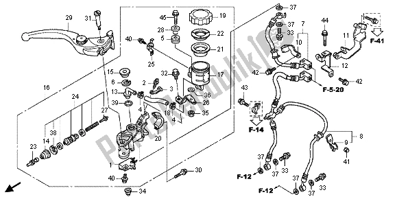 All parts for the Front Brake Master Cylinder of the Honda CBR 1000 RA 2013