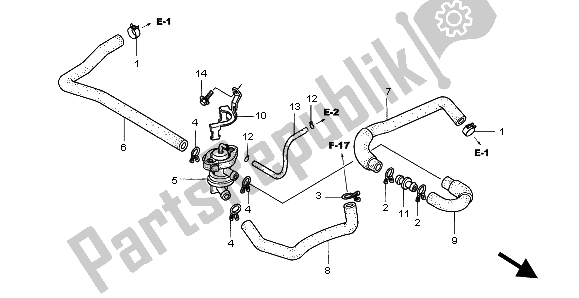 Todas las partes para Válvula De Control De Inyección De Aire de Honda XL 650V Transalp 2004